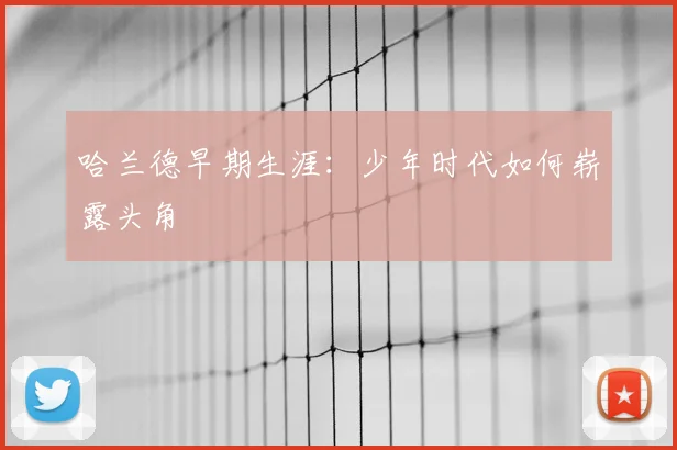 哈兰德早期生涯：少年时代如何崭露头角